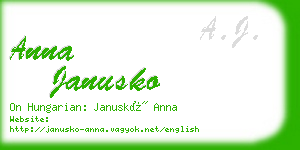 anna janusko business card